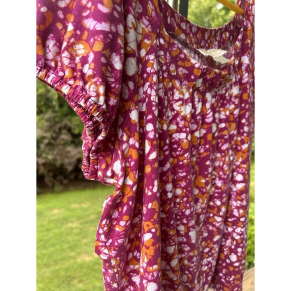 Michael Kors Women XL Short Sleeve Top Shirt Pink Orange White Round poly Blend - Picture 9 of 15